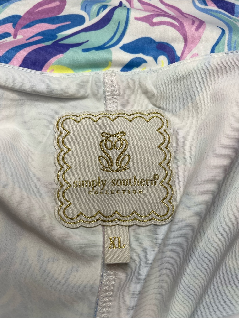 Simply Southern Pastel Swirl Skort Preppy Coastal Resortwear Feminine XL - Picture 4 of 8